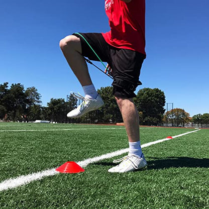 Kbands | Speed and Strength Leg Resistance Bands | Includes Speed 101 and Agility FX Digital Training Programs - Sizes for Youth, Intermediate, and Advanced Athletes - color: Yellow, Teal