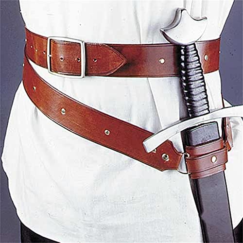 BLESSUME Medieval Knight Belt with Sword Frog Holster Rapier Scabbard Holder 1pc - color: Brown 4