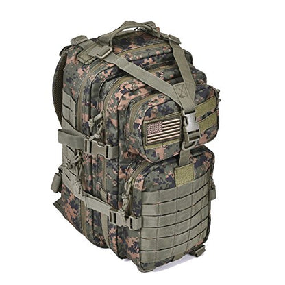 REEBOW GEAR 38L Tactical Backpack for Men 3 Day Military Bug Out Bag - color: Camo Green