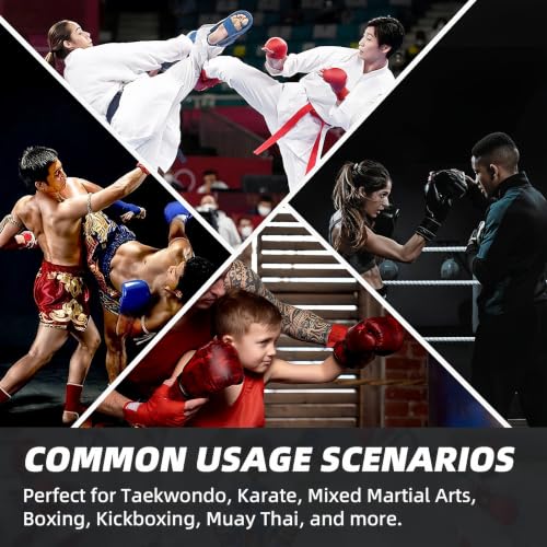 8 Piece Martial Arts Sparring Gear Set, Headgear, Gloves & Foot Pads - color: Black, size: X-Large