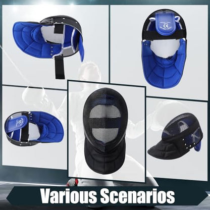 Fencing Coach Mask Mental Fencing Protective Gear Comfortable Safe Helmet for Training Sword Sparring Coaches, Black - size: Size L 26-28 Inch / 66-71 Cm