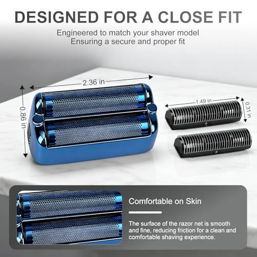 Foil and Cutter Replacement Compatible with BaBylissPRO FXONE, Blue, 2 Pack - color: Blue