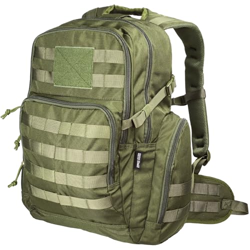 RIVER ROAD Huntex 40L Tactical Backpack for Men & Women in Ranger Green - Military Style for Hunting - Hiking Backpack & Travel Combat Backpack - Outdoor Tactical Backpacks & Sport Mochila Tactica - color: Ranger Green