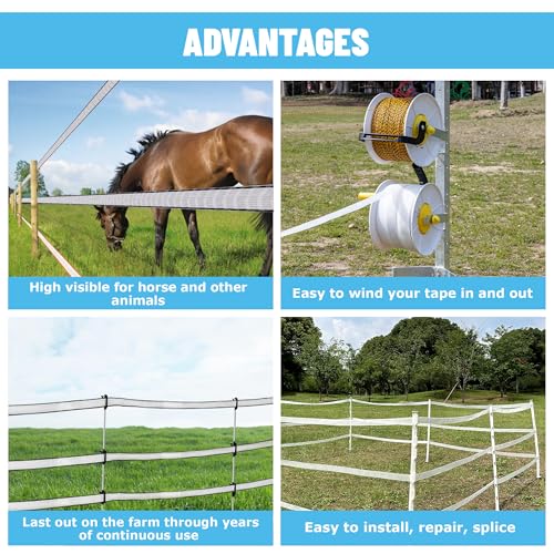 Electric Fence Tape 1 inch, Electric Fence Poly Tape 6ss Conductors 656' - color: 1 in, size: 656 FEET