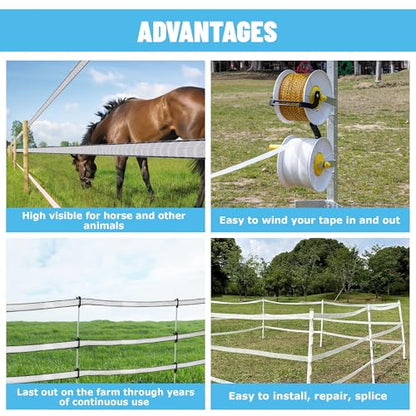 Electric Fence Tape 1 inch, Electric Fence Poly Tape 6ss Conductors 656' - color: 1 in, size: 656 FEET
