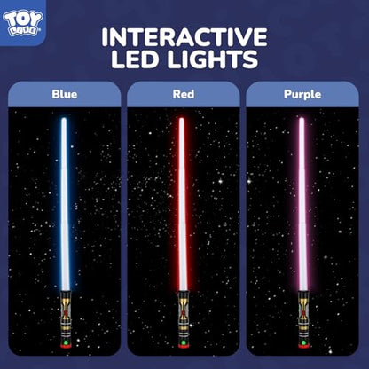 TOY Life 2 Pack Dark Saber Light a Saber for Kids Light up Sword LED Lightsavers Inquisitor Light Up Swords for Kids Sable de Luz Sound Retractable Attachable - style: 2-Pack