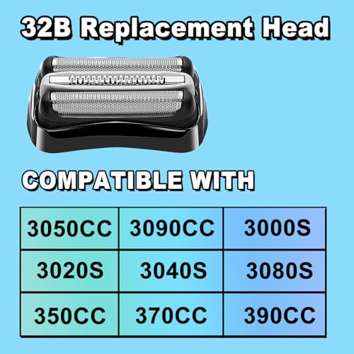 32B Series 3 Electric Shaver Replacement Head Compatible with Braun