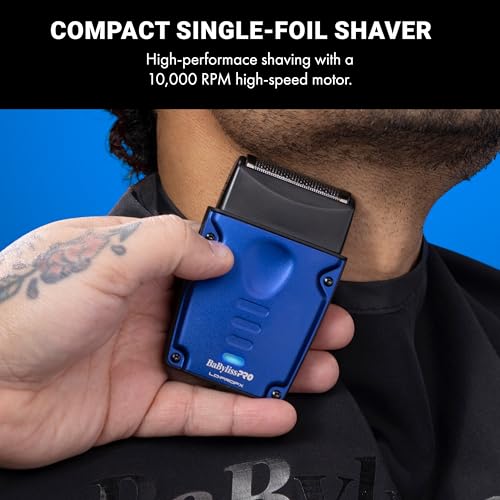 BaBylissPRO High-Performance Compact LO-PROFX Shavers for Men - color: Blue, style: Shaver and Base