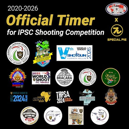 Indesign Shot Timer with Belt Clip - 2025 Upgraded Shot Timer for Shooting Competition, Bluetooth Connect, Ideal for IPSC, IDPA, USPSA - color: Orange