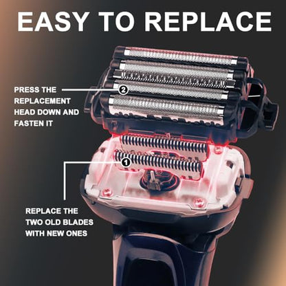 Men's Electric Shaver Replacement Blades and Foil for Panasonic ARC5 5-Blade Shavers, Compatible with WES9032P ES9032 ES9034 ES9036 ES9038, Fits Models ES-LV61, ES-LV65, ES-LV67, ES-LV95, ES-LV97