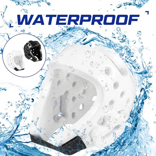 JellyArch 2 Pcs Taekwondo Karate Headgear MMA Martial Arts Helmet Soft Head Guard Protection Sparring Gear Helmet Boxing for Men Women Thai Kickboxing Grappling Muay Taekwondo - color: White and Black, size: Medium