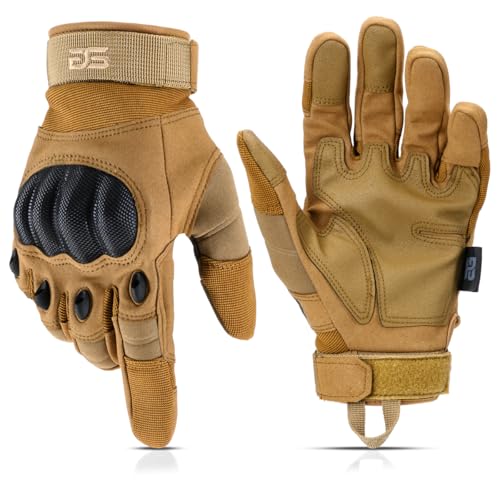 Glove Station Hard Knuckle Utility Gloves, Touchscreen, THKFF, Tan, Large - color: Tan - Hard Knuckle, size: Large