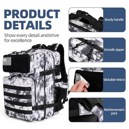 gracedon Tactical Backpack - Military Molle Bag 3 Days Pack for men and Women Large Assault Rucksack 25-45L (45L-gray) - color: 45l-gray