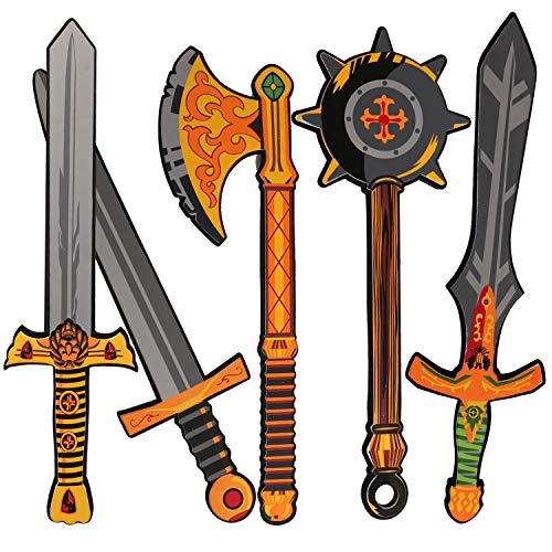 Foam Swords Weapons Toy for Boys 17 inch 5 Pack