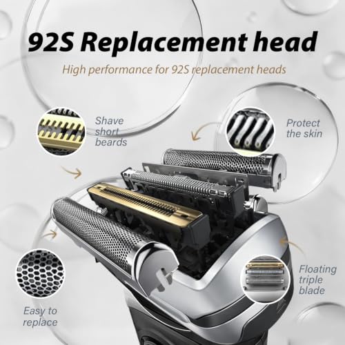 92S Series 9 Electric Shaver Replacement Head Compatible with S9 Foil & Cutter Razor Heads, Applicable for S9 9290cc, 9291cc, 9385cc, 9330s, 9370cc, 9330s, 9293s, 9296cc.