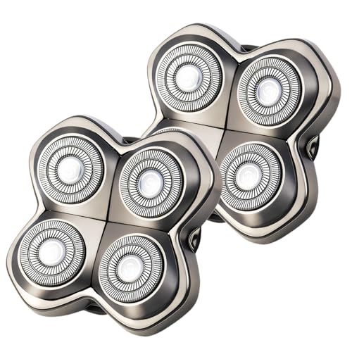 2 Pack Pro 4 Shaver Replacement Heads Compatible with Skull Pitbull Series - color: Grey 2 Pack