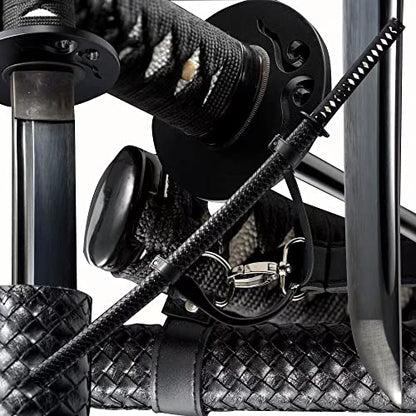 Traditional Heat/Clay Tempered Hand Forged Katana Sword | Real 1060/1095 T10 High Carbon Steel Sharp Full Tang Katanas | Practical Authentic Japanese Samurai Swords - color: Straps Scabbard