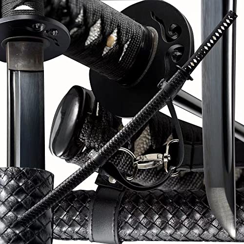 Traditional Heat/Clay Tempered Hand Forged Katana Sword | Real 1060/1095 T10 High Carbon Steel Sharp Full Tang Katanas | Practical Authentic Japanese Samurai Swords - color: Straps Scabbard