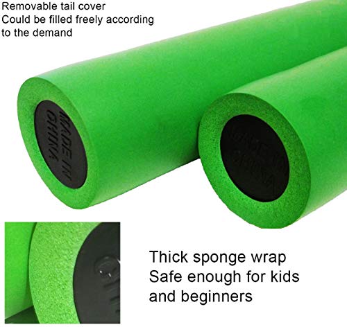 Nunchucks Rubber Martial Arts Training Nunchucks Nunchakus for Kids Beginner & Adults Practice with Steel Chain - color: Green