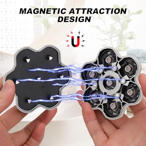 7 Blades Shaver Head - Men's Electric 7D Shaver Replacement Heads Universal Magnetic Replacement Blade Head Electric Razor for Men,2 Pack - color: Black