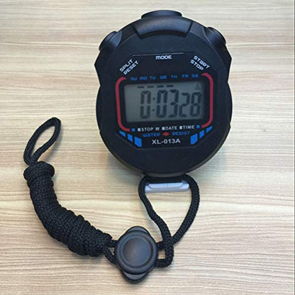 XL-013 Multifunction Electronic Sports Stopwatch Timer Water Large Handheld Timer Stop Watch for Sports Fitness and Referees (Black)