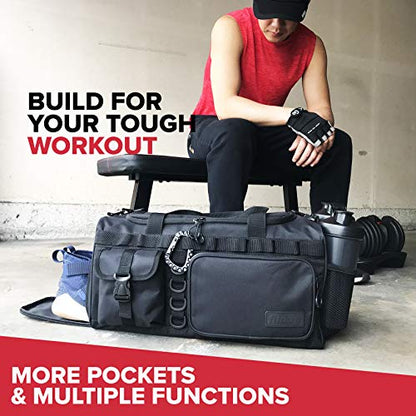 Fitdom 32L 20" Tactical Gym Duffle Bag with Shoe Compartment & Wet Pocket