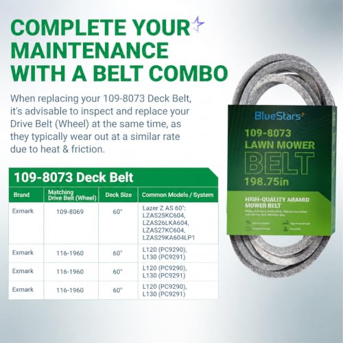 BlueStars 109-8073 Deck Belt | Aramid Cord | 5/8 x 198.75 - size: 109-8073, style: Aramid Cord