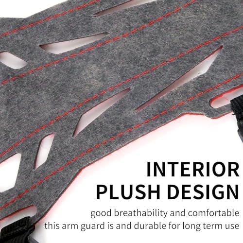 11.2in Long/6.7in Short Armguard Professional Competition Archery Bow Range with 4-Strap/2-Strap Buckles Shooting Practice Guard Nylon Carbon Forearm Protector Arm Guard - size: Red Short