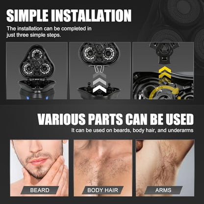 2PACK（Black） Rotary Replacement Shaver Head,Compatible with Remington Shaver Series