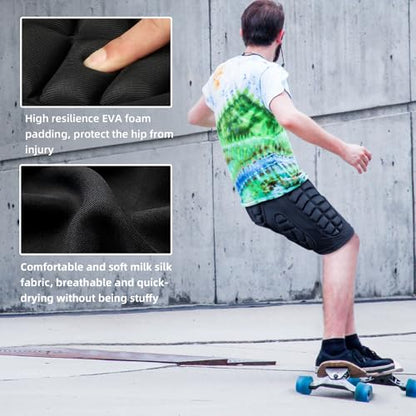 Cienfy 3D Hip Protection Eva Butt Pads Protective Padded Shorts - size: X-Small