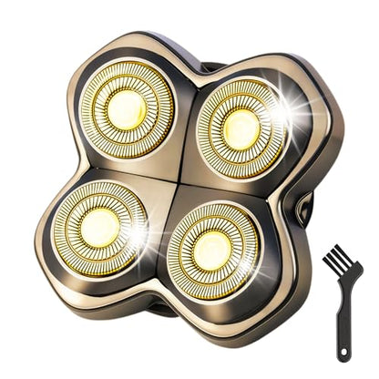 1 Pack Pro 4 Shaver Replacement Heads Compatible with Skull Pitbull Series - color: Golden Foil 1 Pack