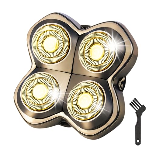 1 Pack Pro 4 Shaver Replacement Heads Compatible with Skull Pitbull Series - color: Golden Foil 1 Pack