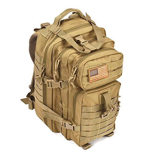 REEBOW GEAR Travel Tactical Backpack Outdoor 3 Day Rucksack Bag for Men - color: 01 Tan