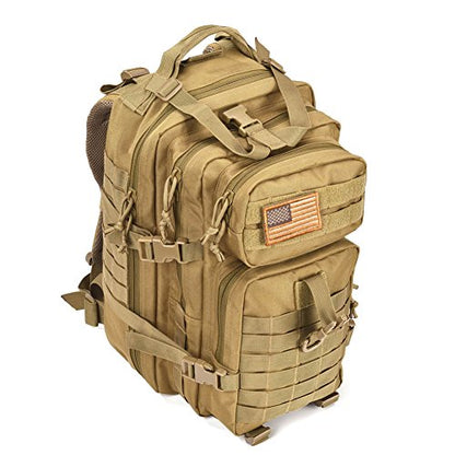 REEBOW GEAR Travel Tactical Backpack Outdoor 3 Day Rucksack Bag for Men - color: 01 Tan