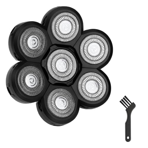 1 Pack Black 7D Floating Replacement Shaver Heads Foil for Bald Head & Face - color: Black 1 Pack