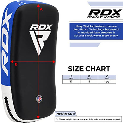 RDX Muay Thai Pad for Training, Curved Kickboxing Kicking Strike Shield, Coaching Kick Boxing, MMA, Martial Arts, Karate, Taekwondo, Punching, Foot, Knee and Elbow Target - color: Blue