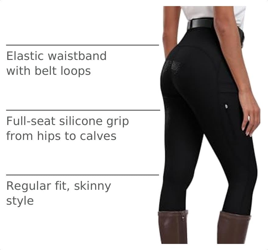 MoFiz Women's Horse Riding Pants Breeches Equestrian Pants Riding Tights - color: Black, size: XX-Large