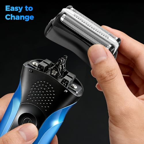 Shaver Replacement Head for Braun Series 3, 32B Pro Skin Electric Shavers Head Wet and Dry Foil Compatible with Razor 3040s, 3000s, 3010s, 3050cc, 3070cc, 3080s, 3090cc (Black)
