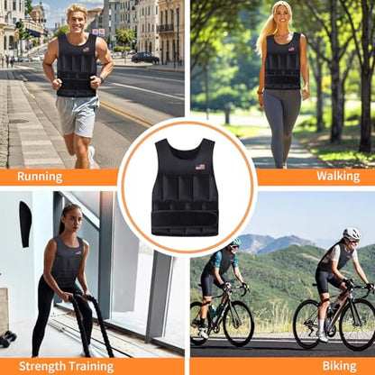 Wolliwa Adjustable Weighted Vest for Men Women,2-30 Lbs Adjustable Weighted Vest with Straps Womens Running Weight Vest for Walking Strength Training Fitness - size: Adjustable 2-12 Lbs