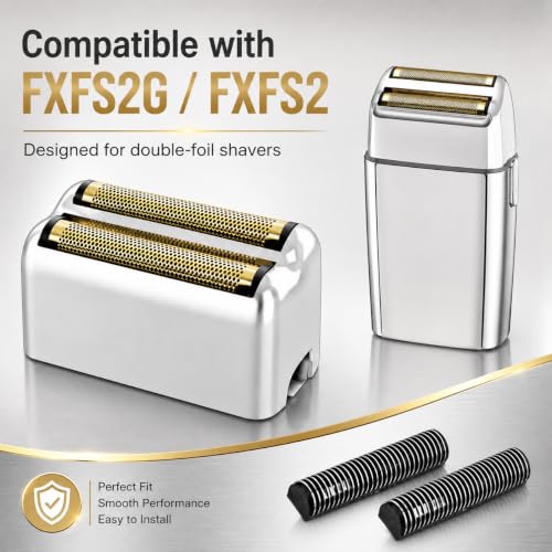 Replacement Foil and Cutters Compatible with BaBylissPRO FXFS2 - color: silver