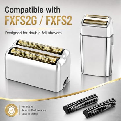 Replacement Foil and Cutters Compatible with BaBylissPRO FXFS2 - color: silver