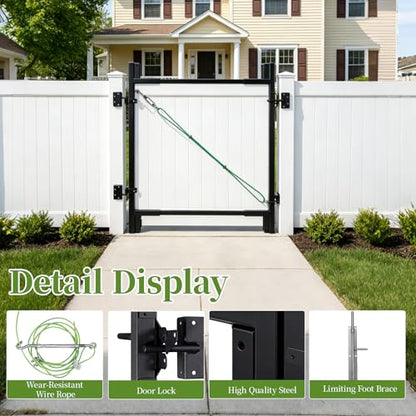 Heavy-Duty Adjustable Fence Gate Kit - 36" to 72" Wide DIY Gate Kit for Wooden Fence Using 1x4 & 2x4 Lumber, Complete Gate Kit for Building Sturdy 4 to 5 Foot Backyard Wood Gates /1 PCS