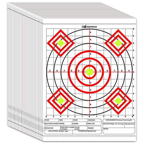 Highwild Adjustable Paper Target Stand, Frame with 8 Clips | Clear Bullseye Targets Sheet for Shooting Practice - color: Paper Targets