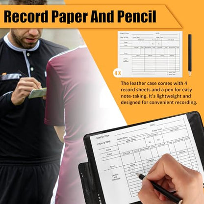 Soccer Referee Cards Set,Red and Yellow Cards for Soccer with Record Paper, Pencil, Card Storage Wallet,Soccer Referee Kit for Football Volleyball Rugby Baseball Matches,Training,Sports Games
