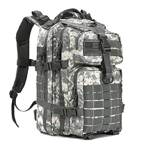 REEBOW GEAR 38L Tactical Backpack for Men 3 Day Military Bug Out Bag - color: Camo Grey