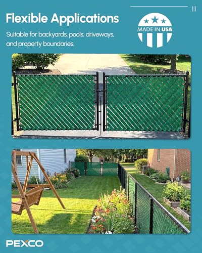 Pexco Privacy Slats for Chain Link Fence, 250 Ft, Green - color: Green