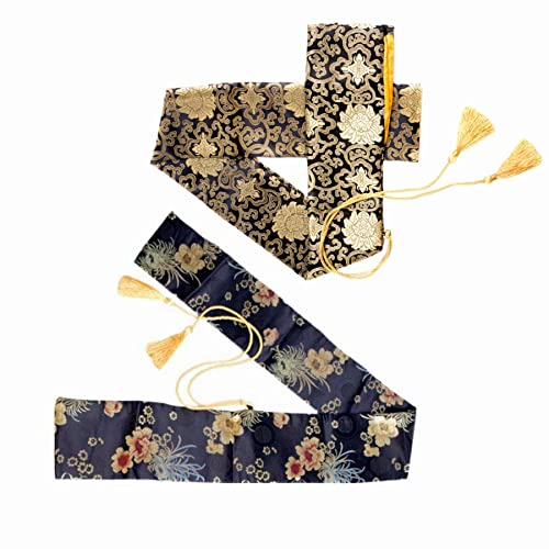2pcs Sword Bag 51inch Synthetic Silk Katana Bag Sword Cover Carrying Case For Samurai Swords - color: Lucky Flower & Cloud