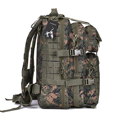 REEBOW GEAR 38L Tactical Backpack for Men 3 Day Military Bug Out Bag - color: Camo Green