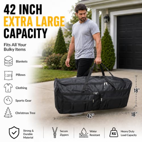 Gothamite 42-inch Rolling Duffle Bag with Wheels Oversized Luggage Bag Hockey XL Duffle Bag With Rollers Heavy Duty - size: 42"