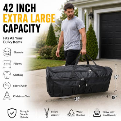 Gothamite 42-inch Rolling Duffle Bag with Wheels Oversized Luggage Bag Hockey XL Duffle Bag With Rollers Heavy Duty - size: 42"